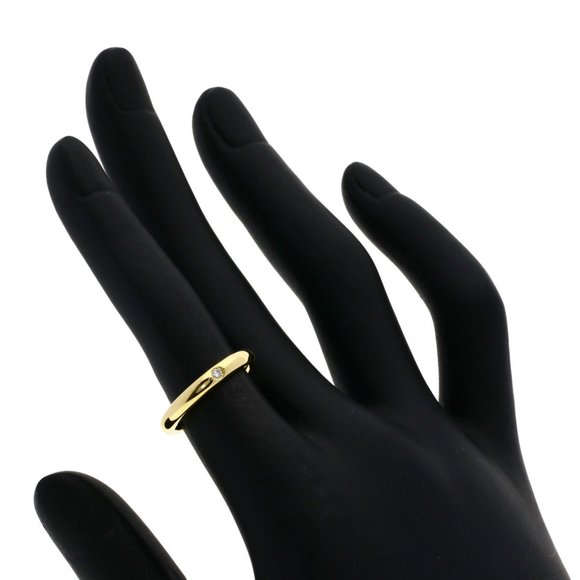 Tiffany & Co. Stacking Band Ring 1P Diamond K18 Yellow Gold Women's TIFFANY - Picture 7 of 8